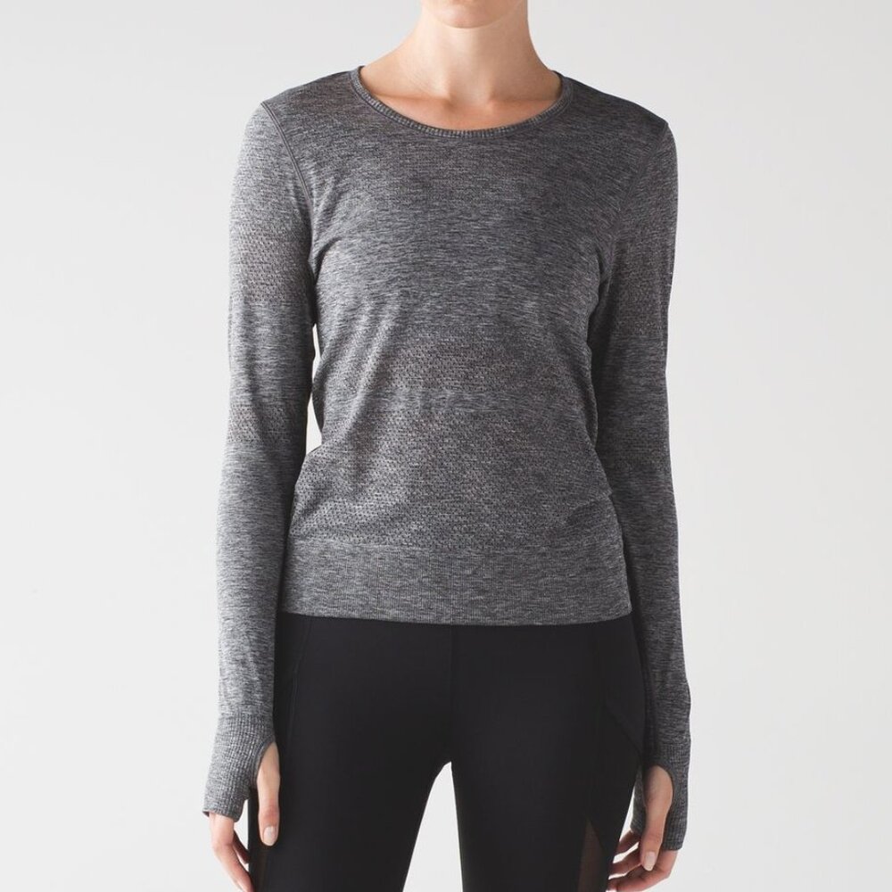 Lululemon Athletica Women's Breeze By Long Sleeve II in Heathered Black